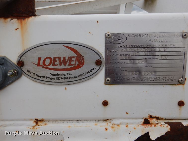 image for item DH5482 2016 Loewen-Puma bottom dump trailer