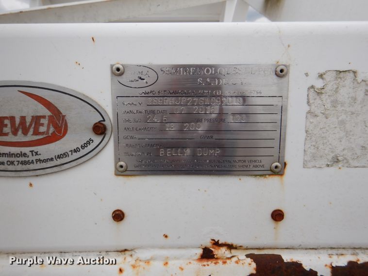 image for item DH5482 2016 Loewen-Puma bottom dump trailer