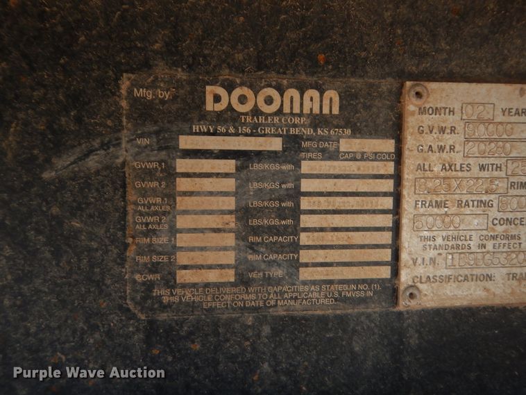 image for item DJ2201 2004 Doonan 532DB16 drop deck trailer