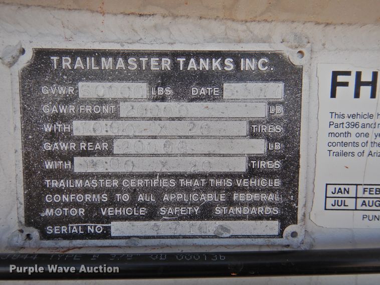 image for item DJ8359 1977 Trail Master tank trailer