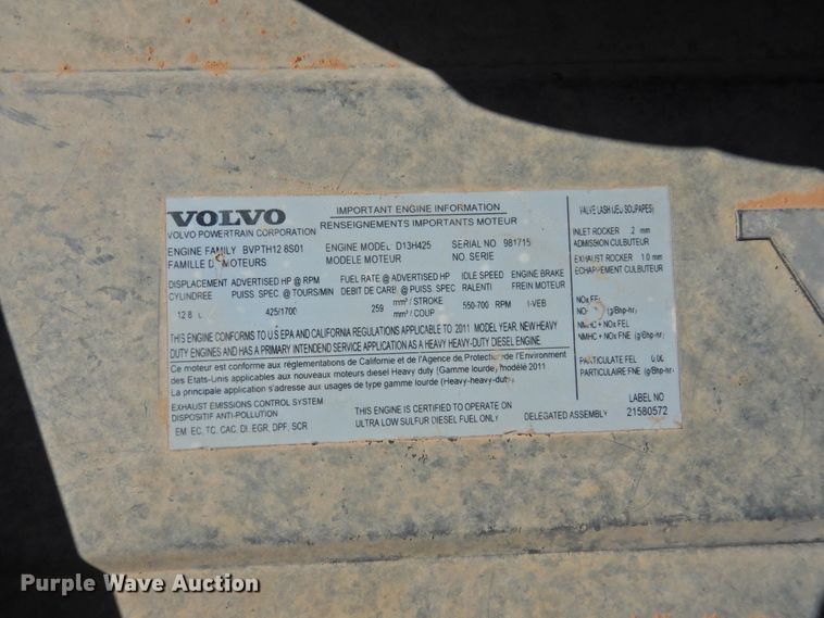 image for item DJ8372 2012 Volvo VNM  semi truck