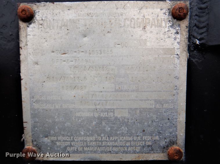 image for item DK5600 2000 Fontaine DFT-5-7048AW  drop deck trailer