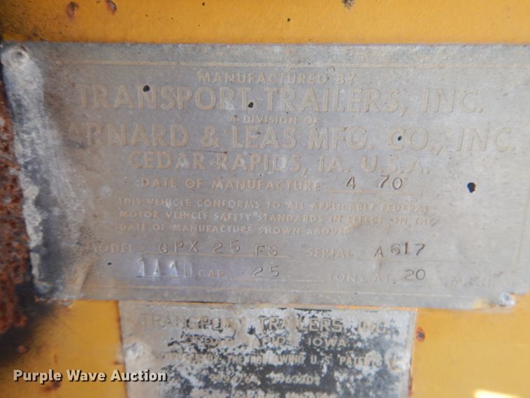 image for item DL4937 1970 Transport GPX25FS equipment trailer