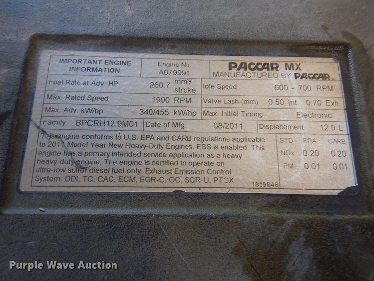 image for item DL4939 2012 Kenworth T800  semi truck