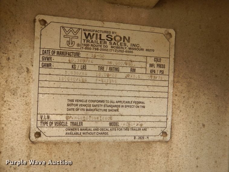 image for item DL4974 2009 Wilson ACFD300  drop deck equipment trailer