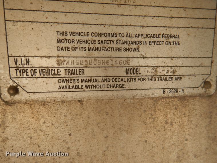 image for item DL4974 2009 Wilson ACFD300  drop deck equipment trailer