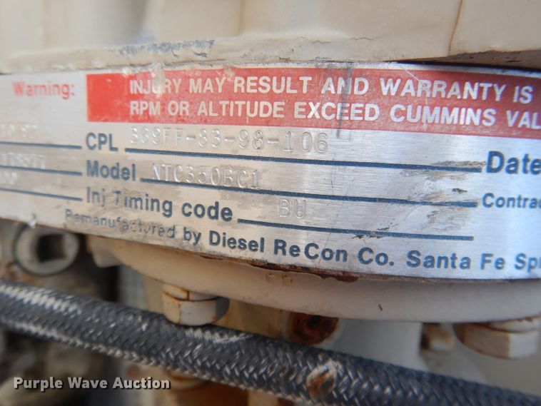 image for item FA9497 Cummins NTC350BC1 six cylinder diesel engine