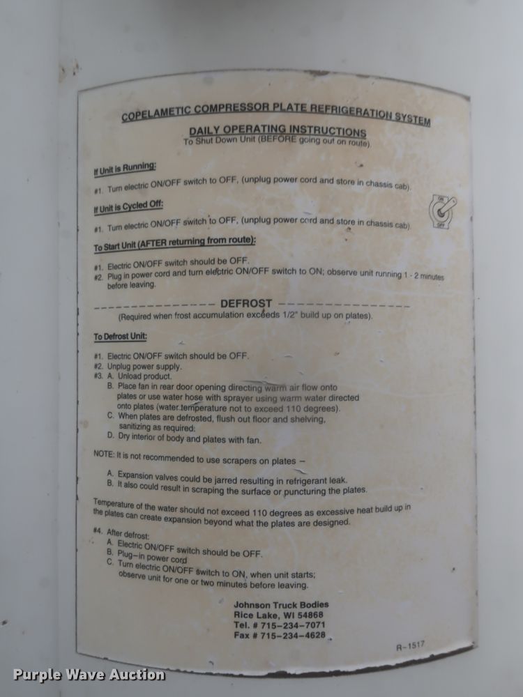 image for item HK9614 2016 International DuraStar 4300  refrigerated delivery truck