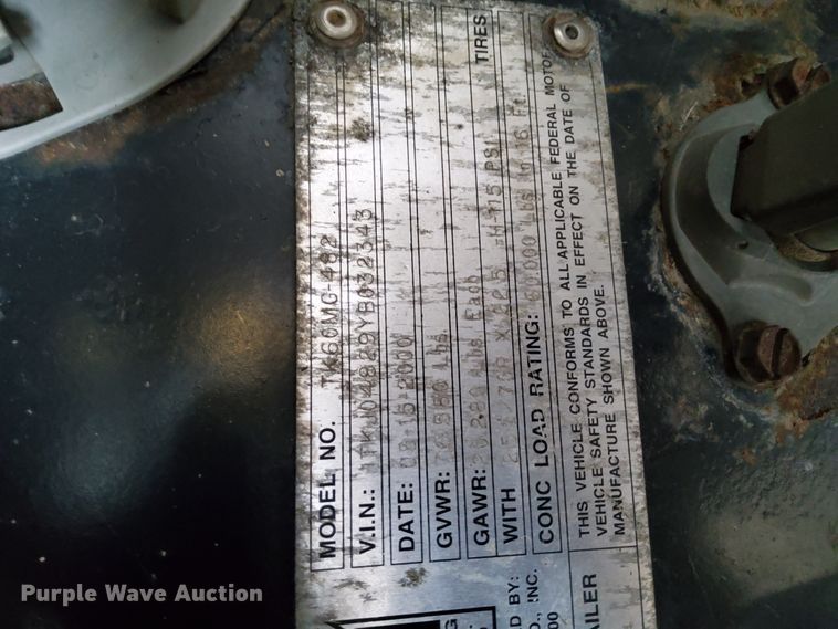 image for item IA9488 2000 Trail King TK60MG-482  lowboy equipment trailer