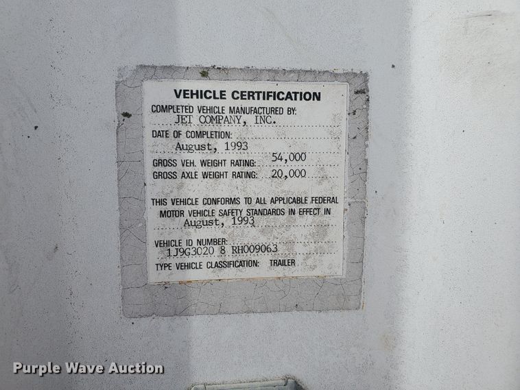 image for item IL9020 1994 Jet  grain trailer