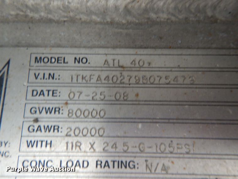 image for item IX9429 2009 Trail King Tri Lite ATL 40  end dump trailer