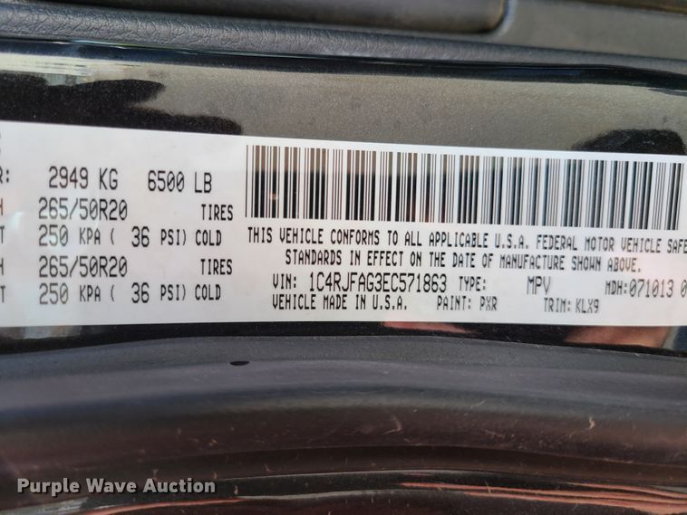 image for item DH5854 2014 Jeep Cherokee  SUV