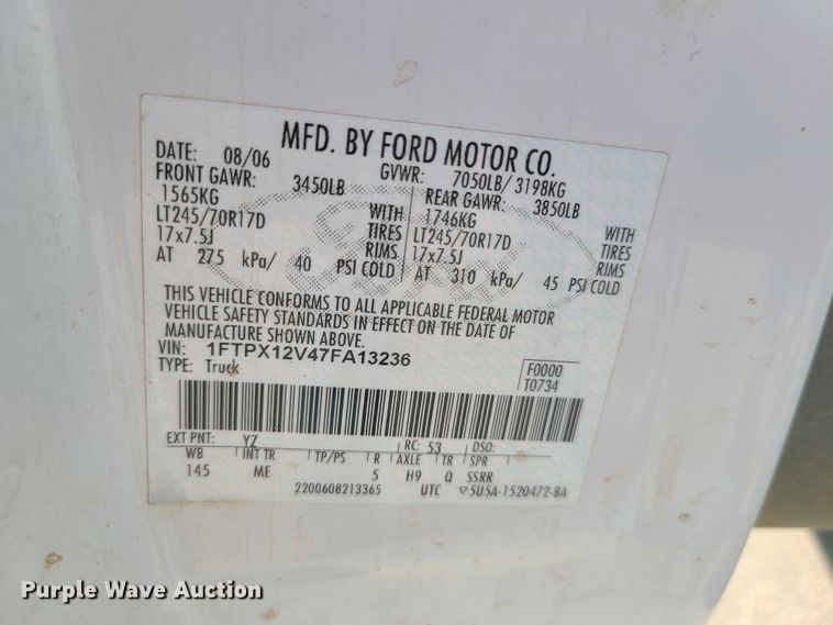 image for item DH5858 2007 Ford F150  SuperCab pickup truck