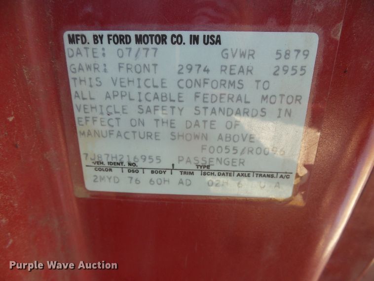 image for item DI5552 1977 Ford Thunderbird