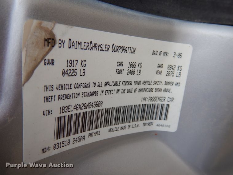 image for item DI6504 2006 Dodge Stratus