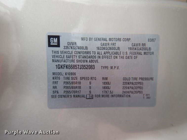 image for item DJ1186 2007 GMC Yukon Denali XL  SUV