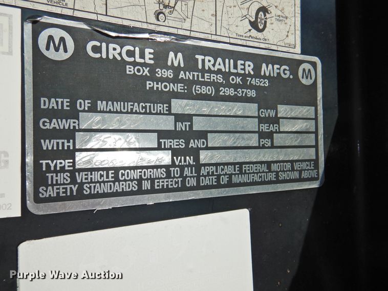 image for item DJ8358 2001 Circle M  equipment trailer