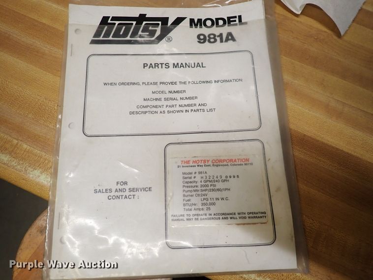 image for item DK4651 Hotsy 981A  pressure washer