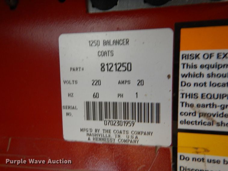 image for item DL2839 Coats 1250  tire balancer