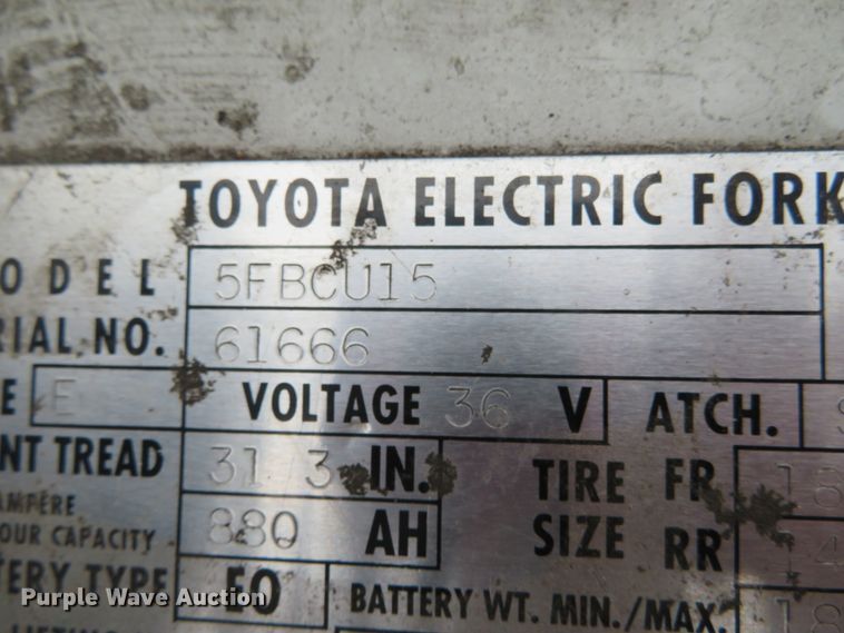 image for item DN5774 Toyota 5FBCU15  forklift