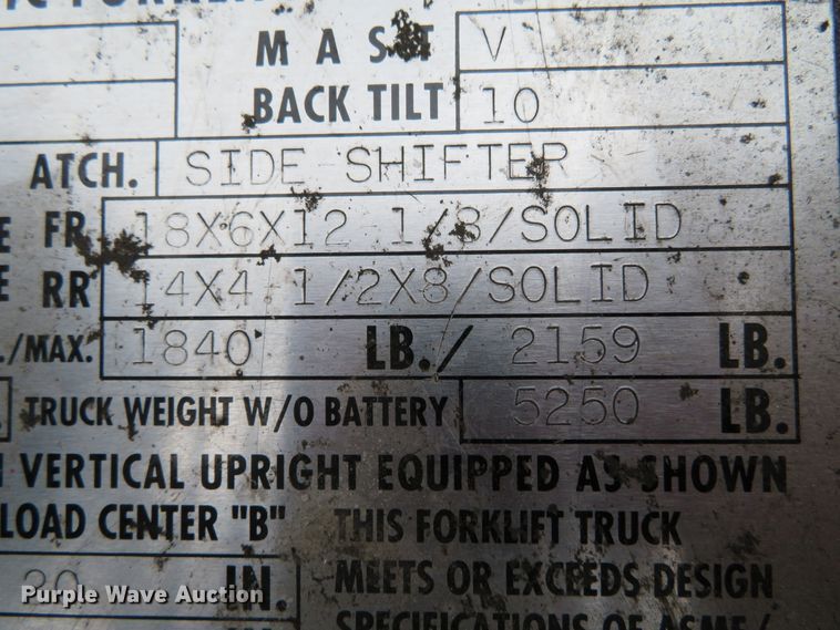 image for item DN5774 Toyota 5FBCU15  forklift