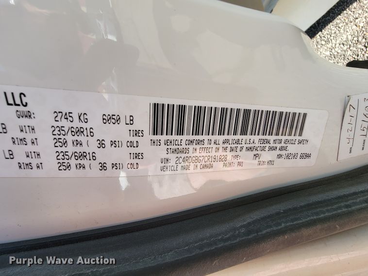 image for item FL9154 2012 Dodge Grand Caravan  handicap accessible van