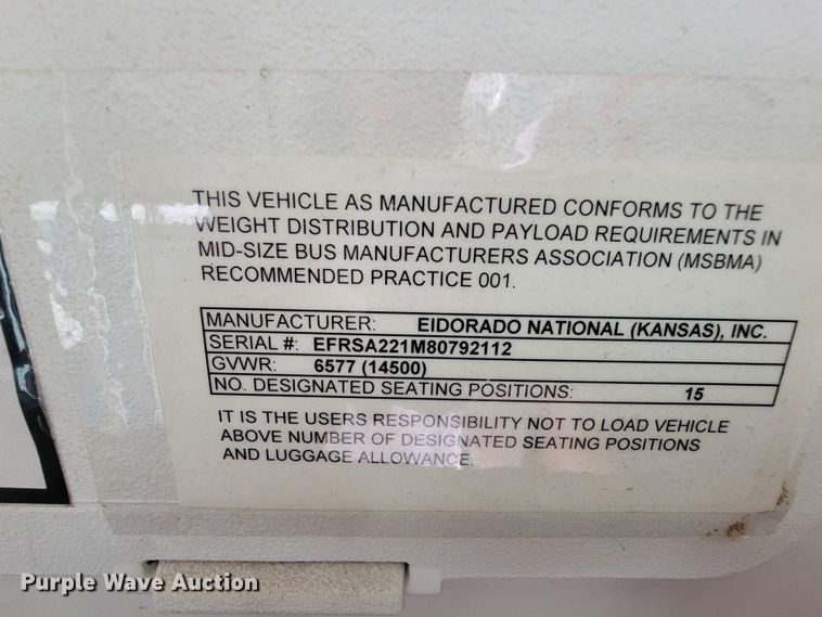 image for item FL9158 2008 Ford E450  shuttle bus