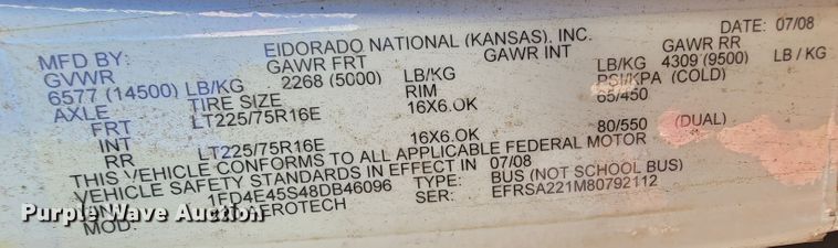 image for item FL9158 2008 Ford E450  shuttle bus