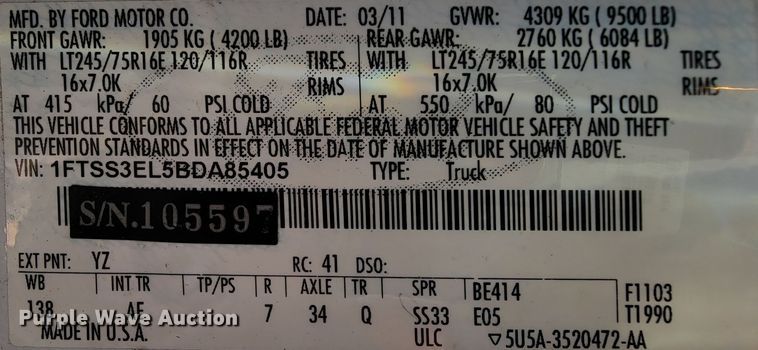 image for item FL9161 2011 Ford E350 Super Duty  handicap accessible van