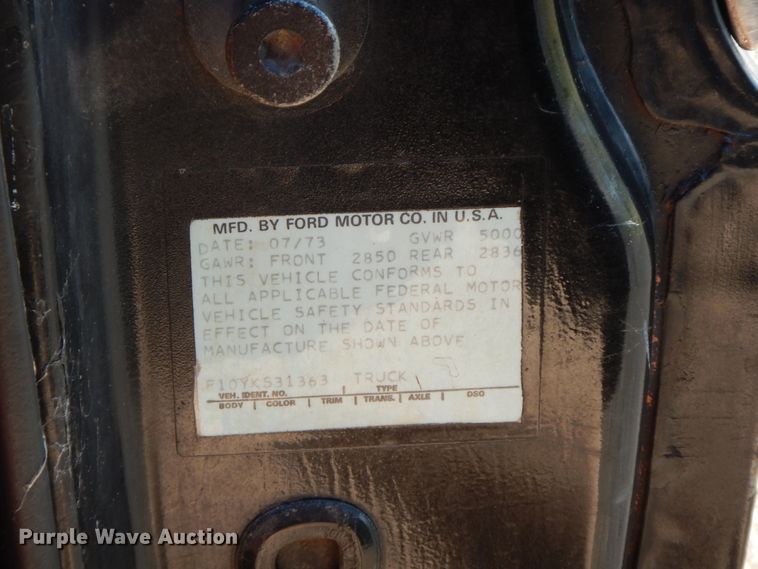 image for item HO9363 1973 Ford F100  pickup truck