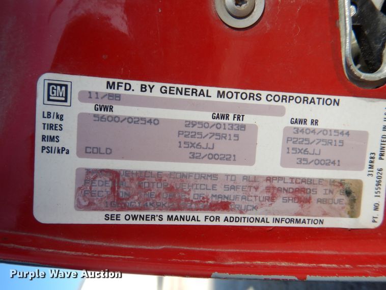 image for item HS9981 1989 Chevrolet Silverado C1500  pickup truck