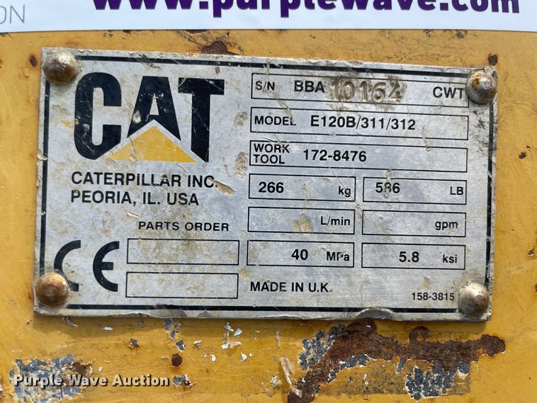 image for item II9349 Caterpillar E120B-311-312 quick coupler