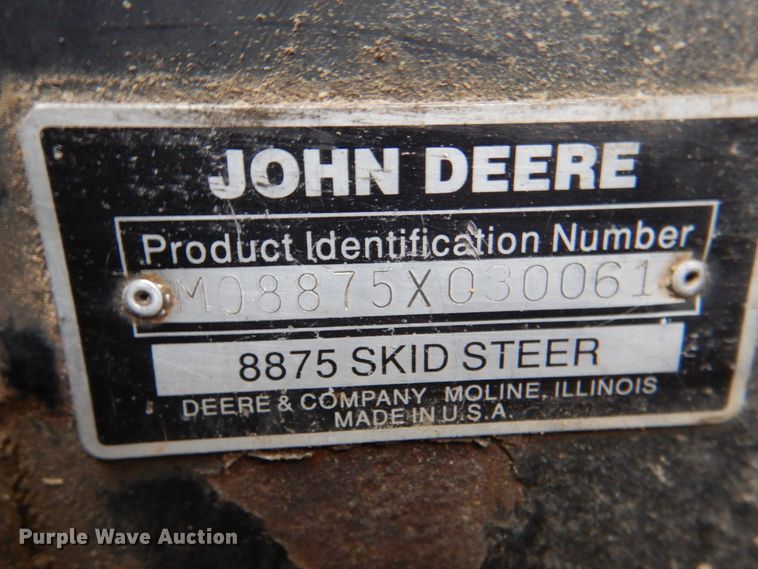 image for item II9807 1997 John Deere 8875  skid steer loader