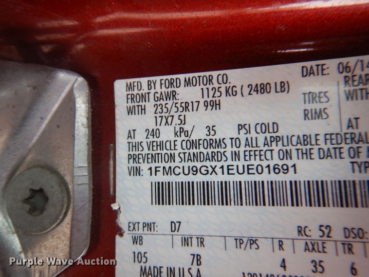 image for item II9815 2014 Ford Escape  SUV