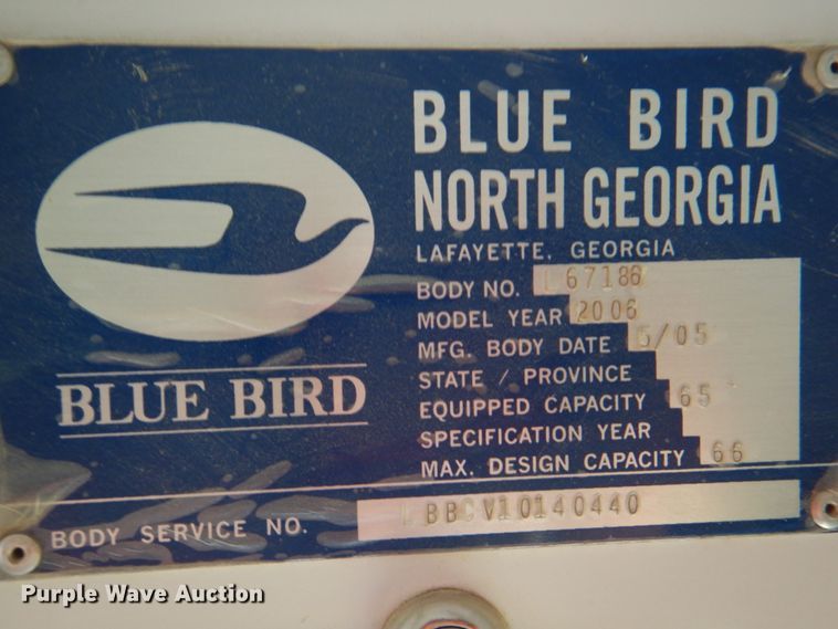 image for item II9862 2006 Blue Bird  Vision school bus