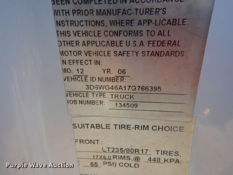 image for item IK9970 2007 Dodge Ram 3500  flatbed pickup truck