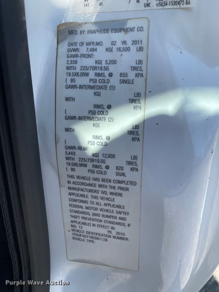 image for item IR9807 2011 Ford F450 Super Duty  service truck