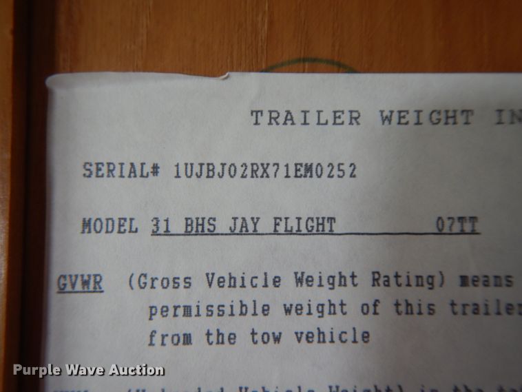 image for item IX9447 2007 Jayco 31 BHS Jay Flight  camper