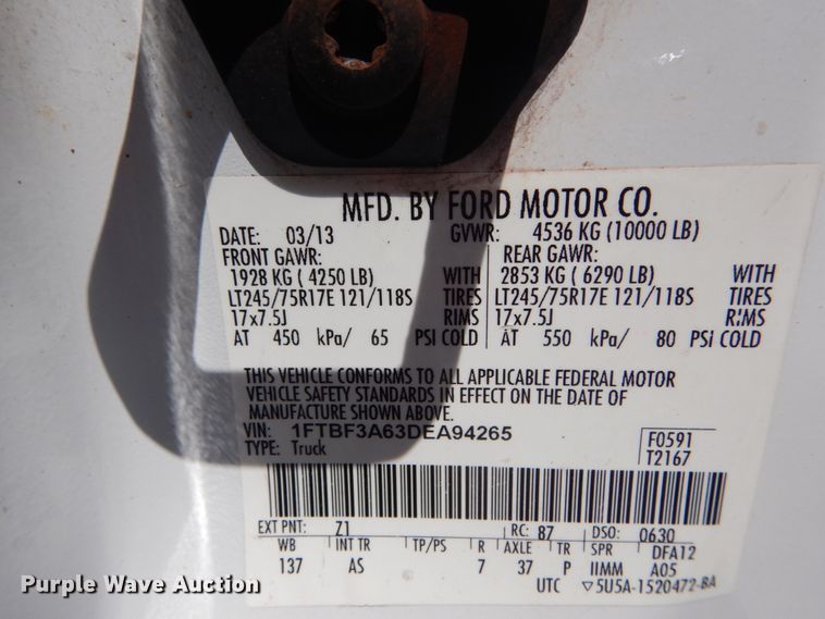 image for item IY9627 2013 Ford F350 Super Duty  pickup truck