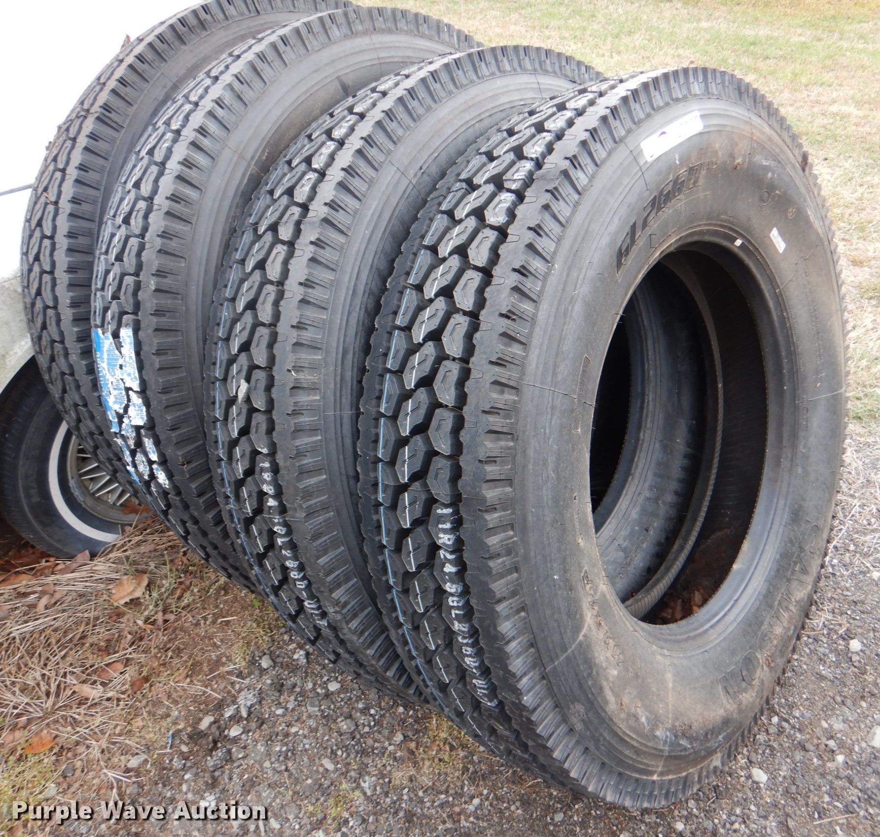 (4) Samson GL266D 11R24.5 tires in Checotah, OK Item HL9373 sold