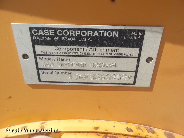 image for item DA7091 2000 Case 660  trencher