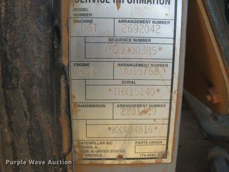 image for item DC1486 2008 Caterpillar D6T XW  crawler dozer