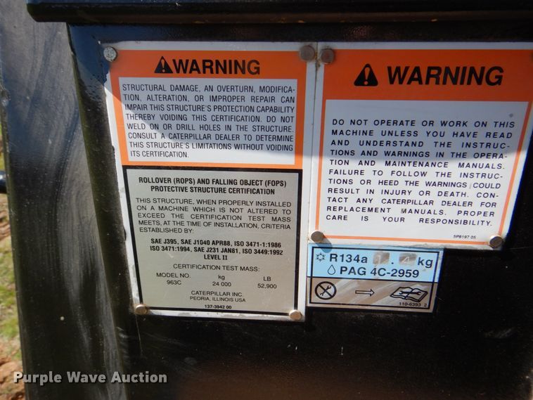 image for item DH5480 2003 Caterpillar 963C  track loader