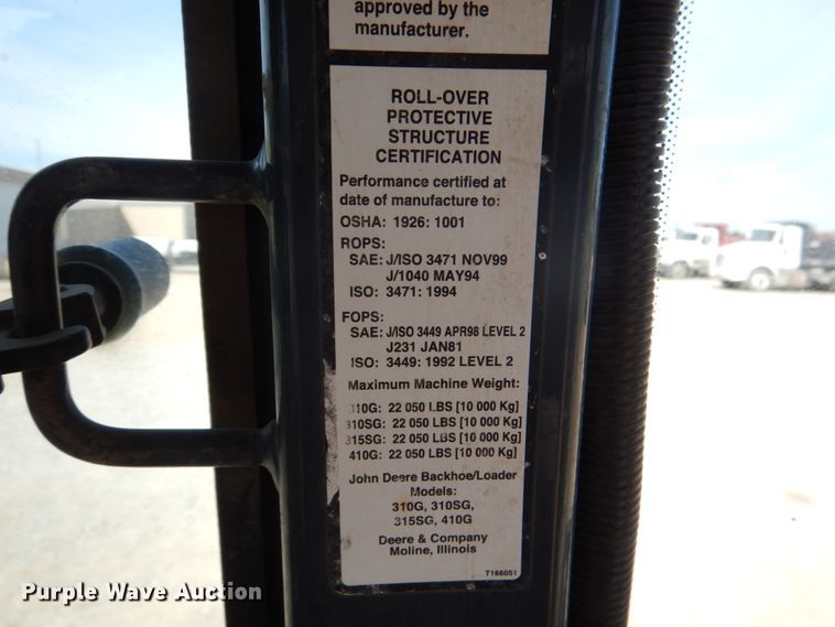 image for item DJ0416 2001 John Deere 310SG  backhoe