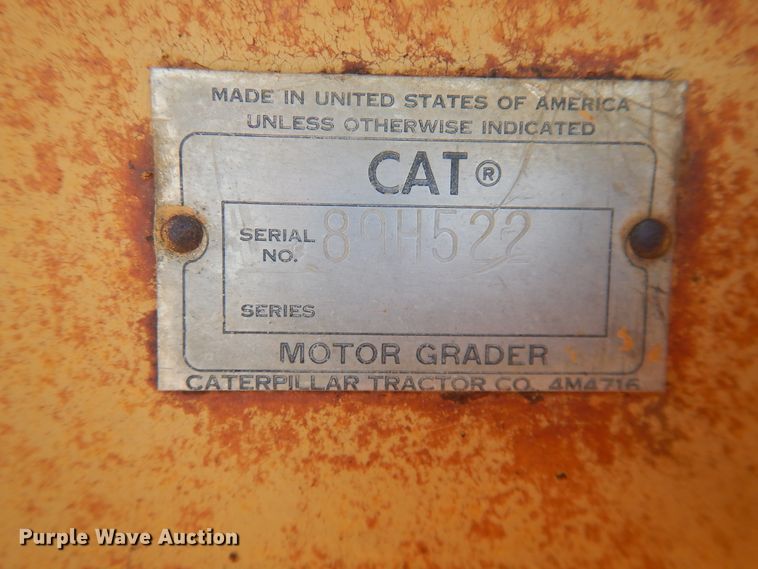 image for item DJ1185 1969 Caterpillar 12F  rigid frame motor grader