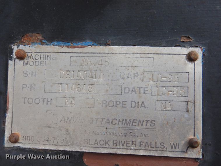 image for item DJ8382 74" W Anvil AM45 clamshell bucket