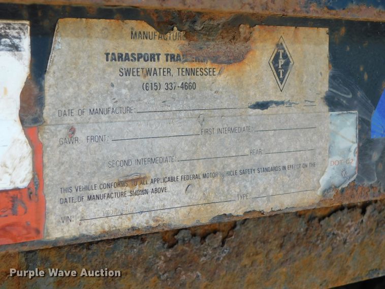 image for item DK8511 1996 Tarasport drop deck equipment trailer