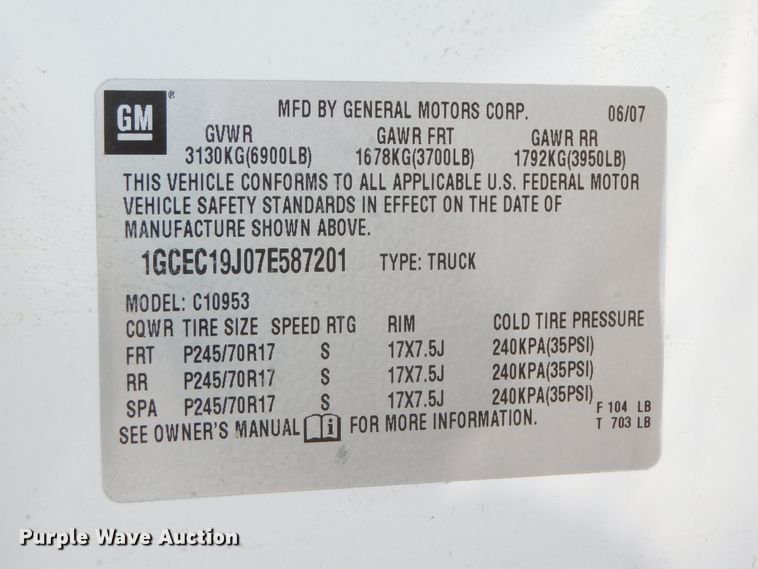 image for item DK8512 2007 Chevrolet Silverado 1500  Ext. Cab pickup truck