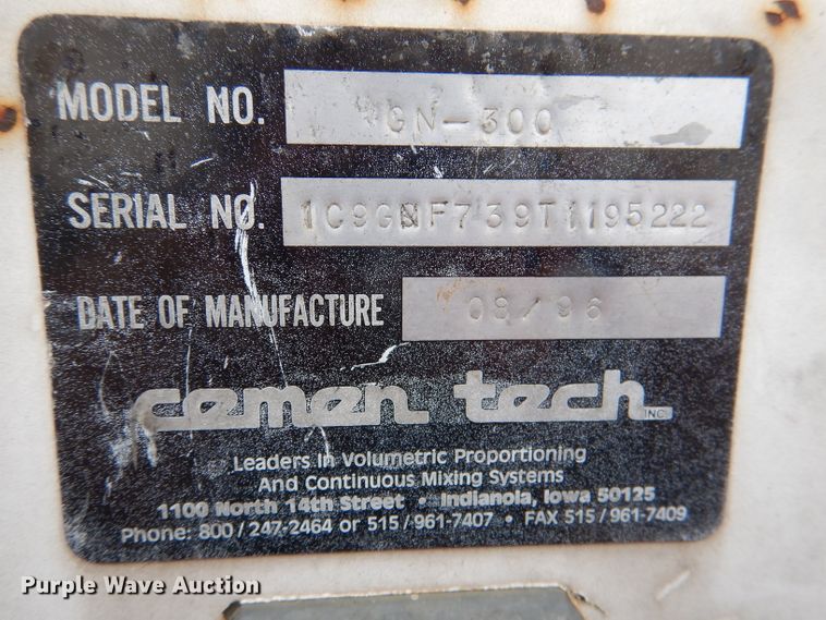 image for item DL2813 1996 Cemen-tech GN-300 batch plant