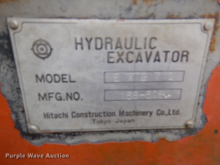 image for item DL2894 1990 Hitachi EX270  excavator